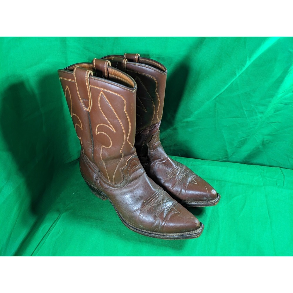 Boulet‎ Cowboy Boots Western Brown Leather Size 6D